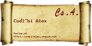 Csábi Alex névjegykártya