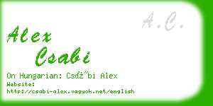 alex csabi business card